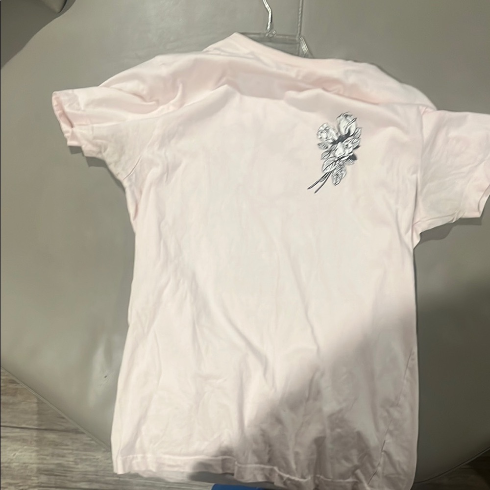 Floral Embroidered Pink Shirt